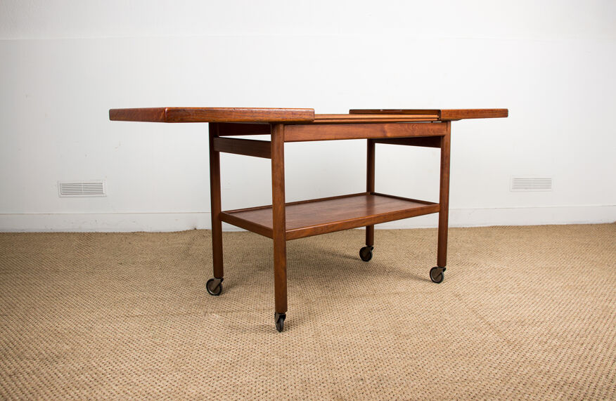 Desserte roulante en teck, Mid-century Modern, Italie, circa 1950 Desserte roulante en teck, Mid-century Modern, Italie, circa 1950