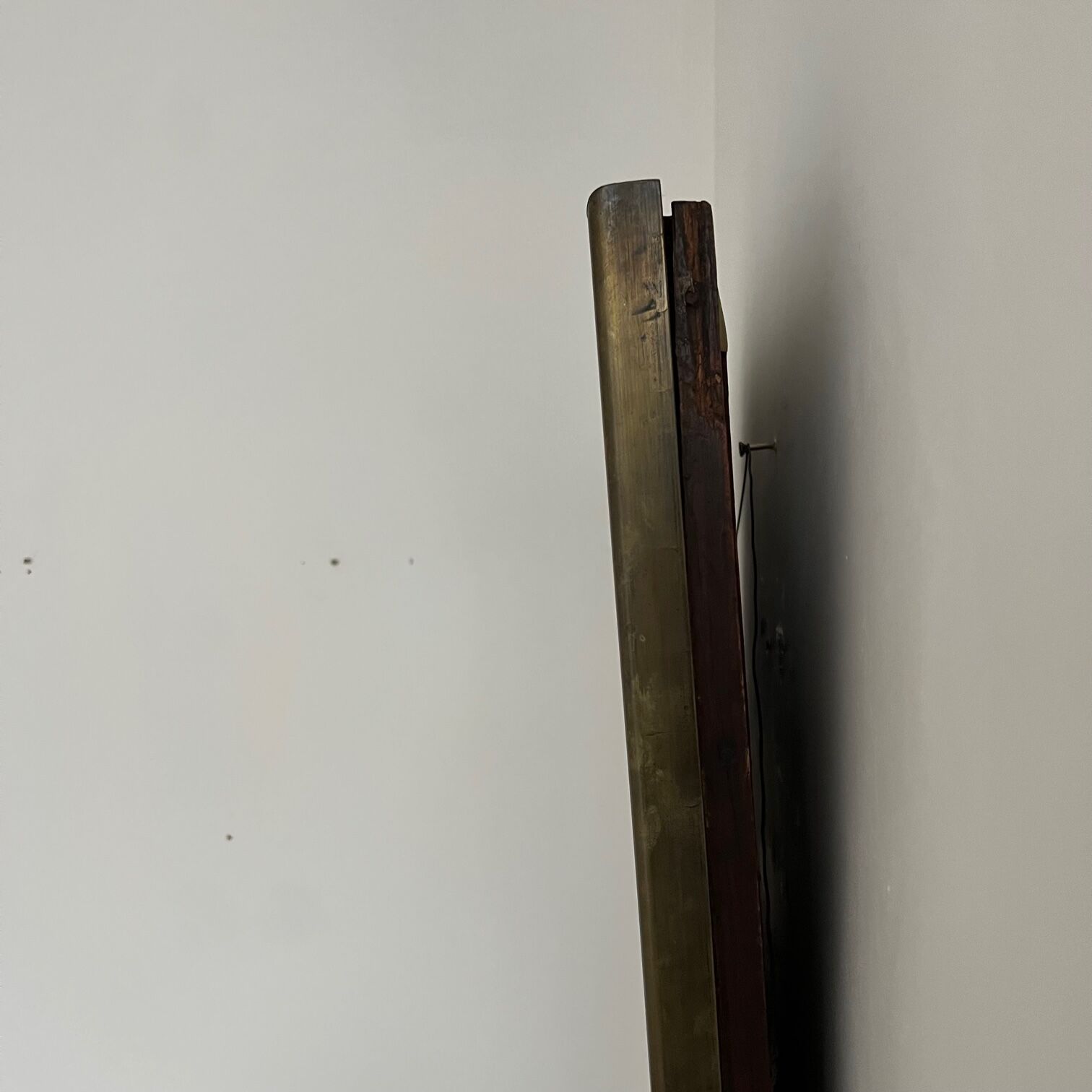 Antique french brass bistro mirror