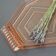 Plateau art deco en verre rose