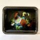 Jostovo painted metal tray, floral motifs, Made in USSR