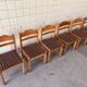 Set of six Scandinavian dining chairs in pine