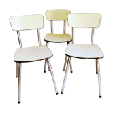 Trio of beige formica chairs