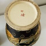 Baluster vases in polychrome earthenware, mid-20th century