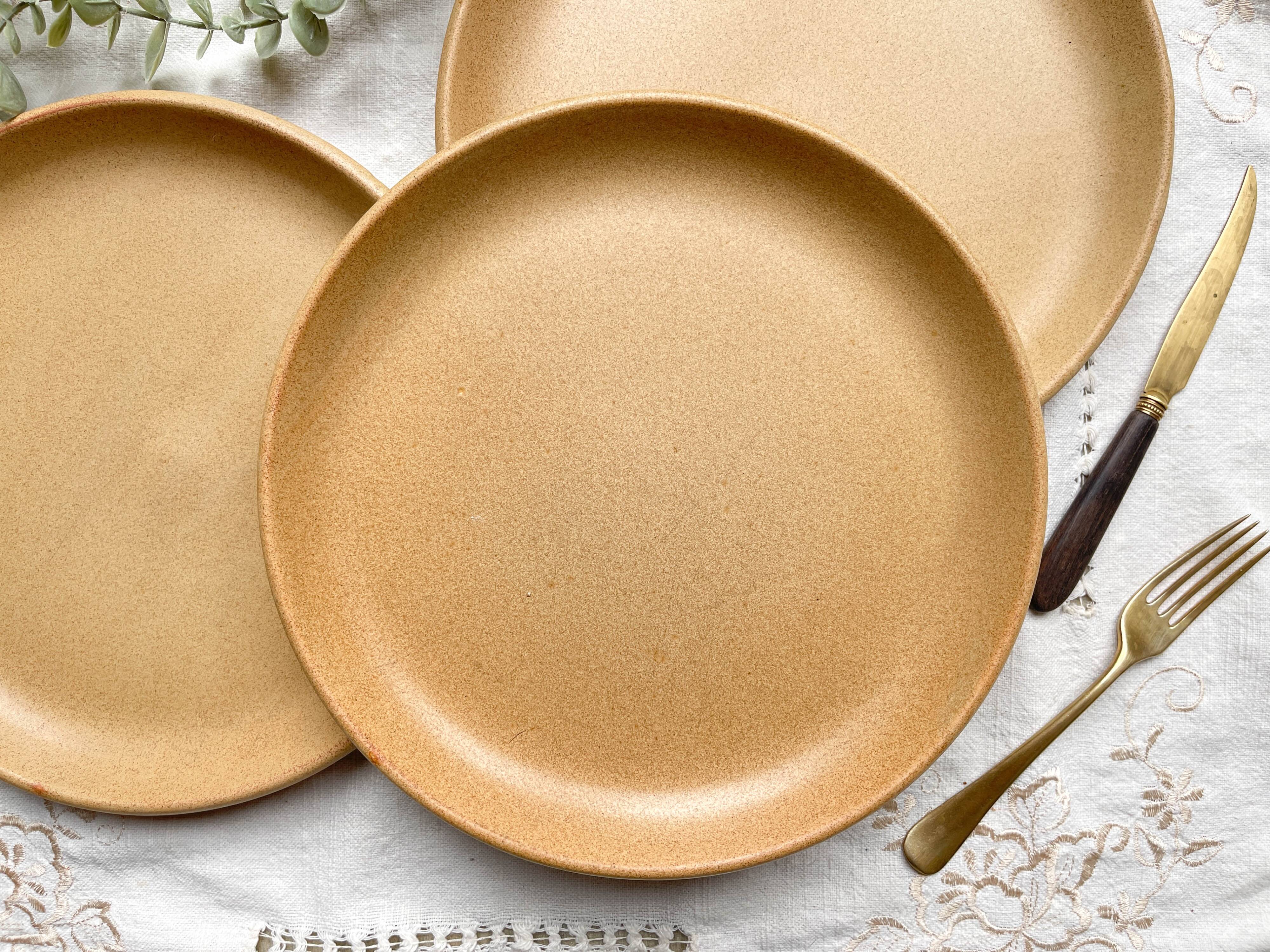 3 Vintage Sarreguemines Stoneware Plates, Fermette model, made in France