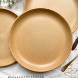 3 Assiettes Vintage en Grès Sarreguemines modèle Fermette made in France