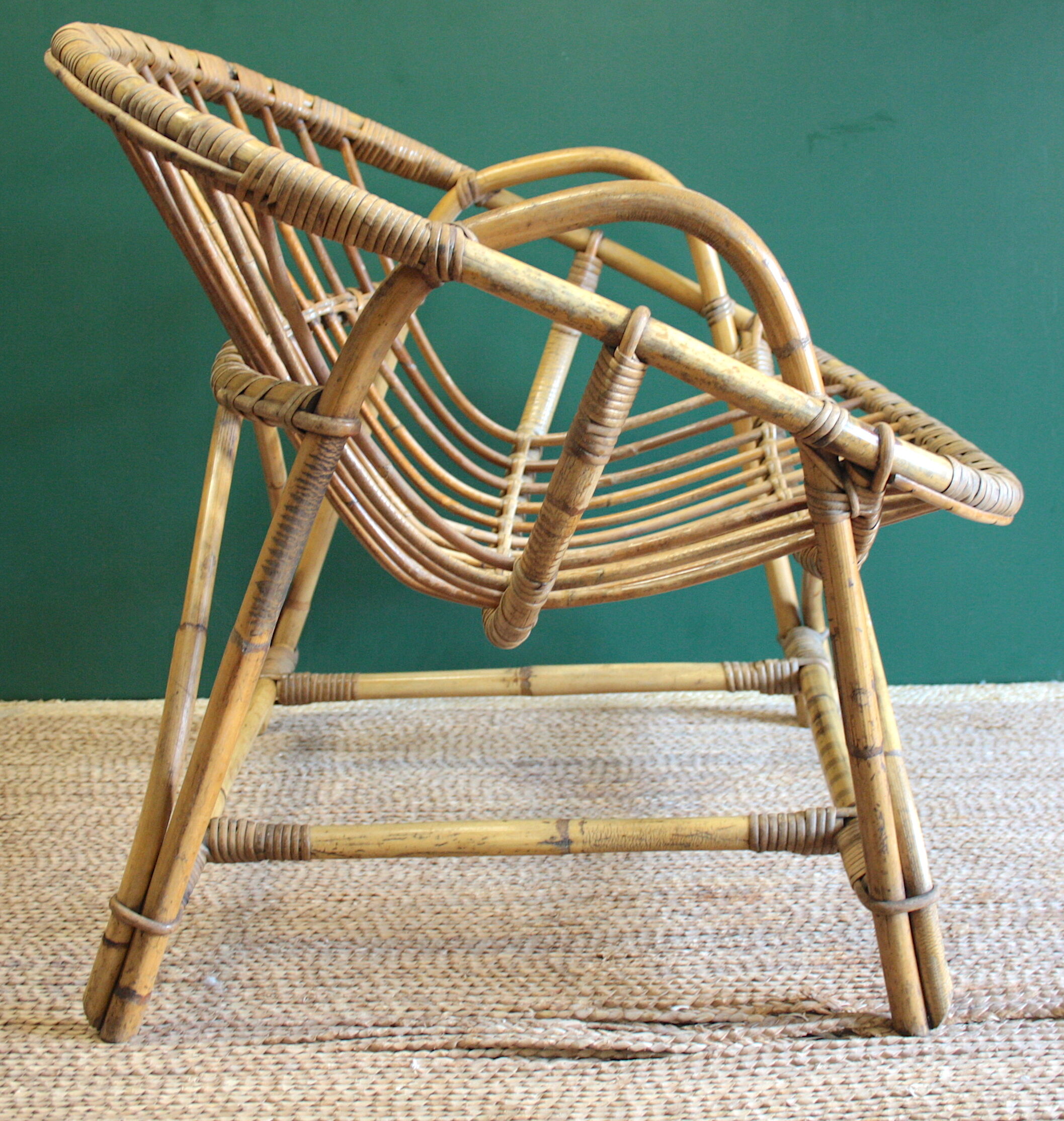 Pair of armchairs in rattan vintage
