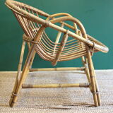 Paire de fauteuils en rotin vintage