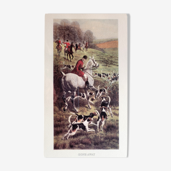 Edizioni S. A. F.- Firenze - English hunting scene "Gone Away" - Edwardian style