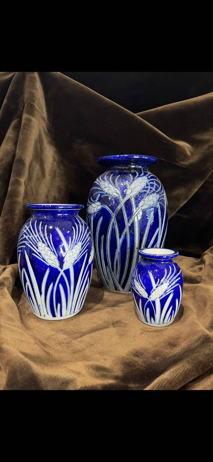 Série de 3 vases Burger Betschdorf  épis de blé