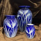 Série de 3 vases Burger Betschdorf  épis de blé