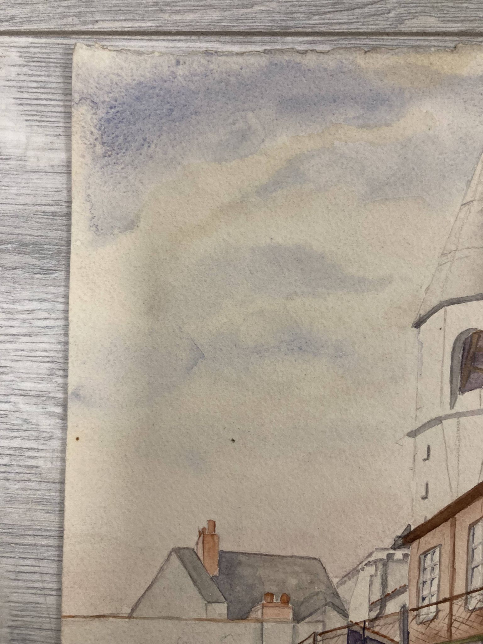 Our Lady of Hope, signed vintage watercolor