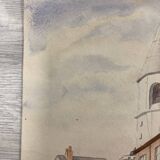 Our Lady of Hope, signed vintage watercolor