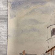 Our Lady of Hope, signed vintage watercolor