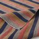 Navy Blue & Terracotta Hand Woven Turkish Striped Kilim Rug, 147x217 Cm