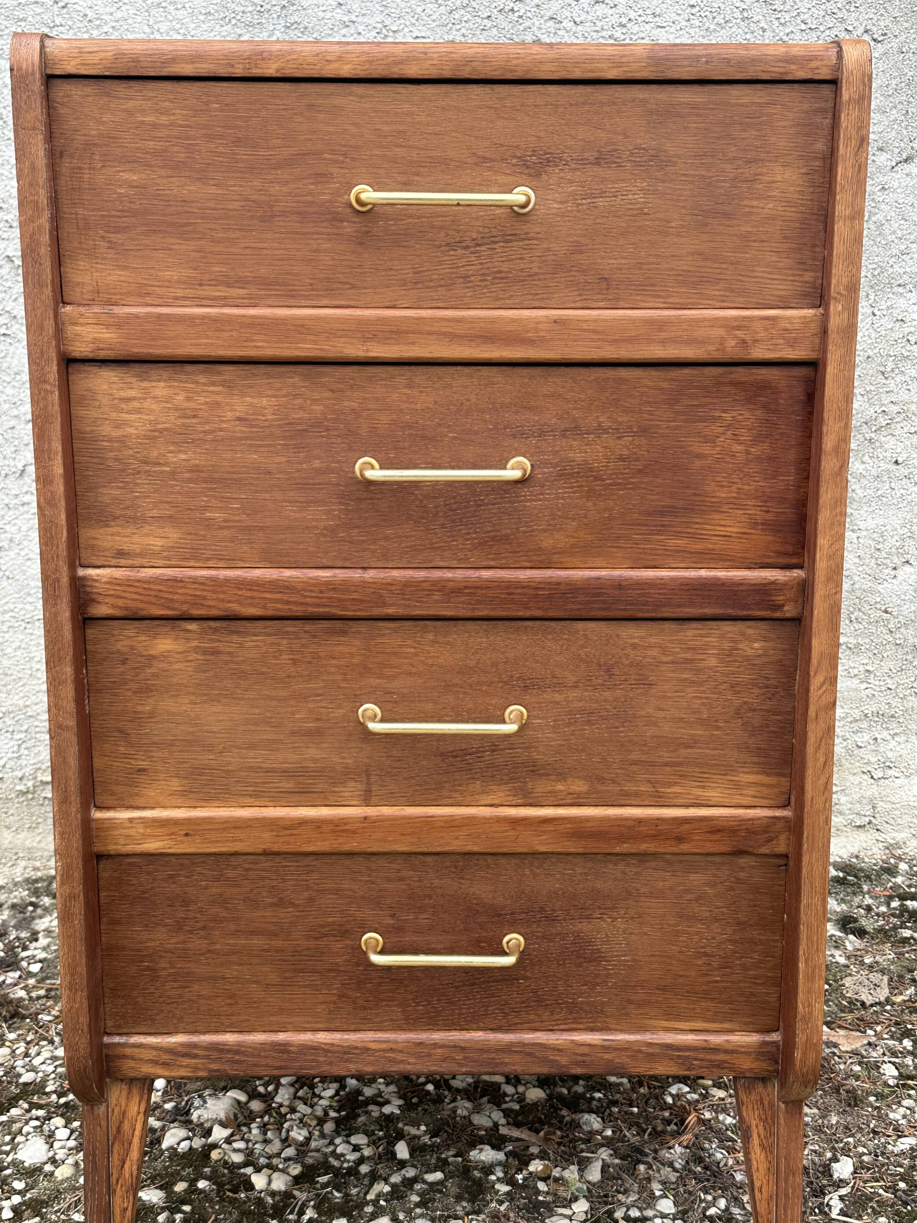 Commode chiffonnier vintage pieds compas design annees 60