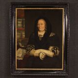 Peinture ancienne portrait "La veuve du pharmacien de Trente"