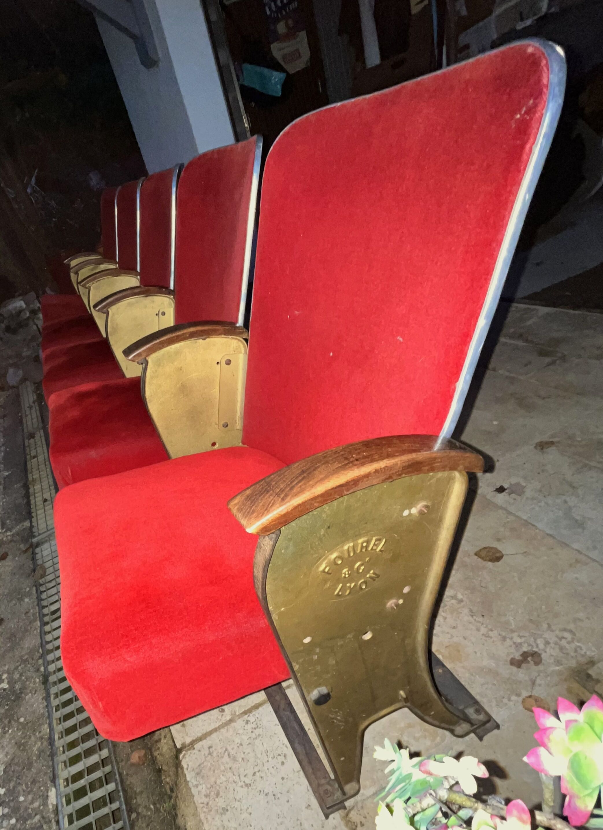 Vintage theater bench