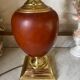 Lampe Le Dauphin vintage, cuir et métal doré