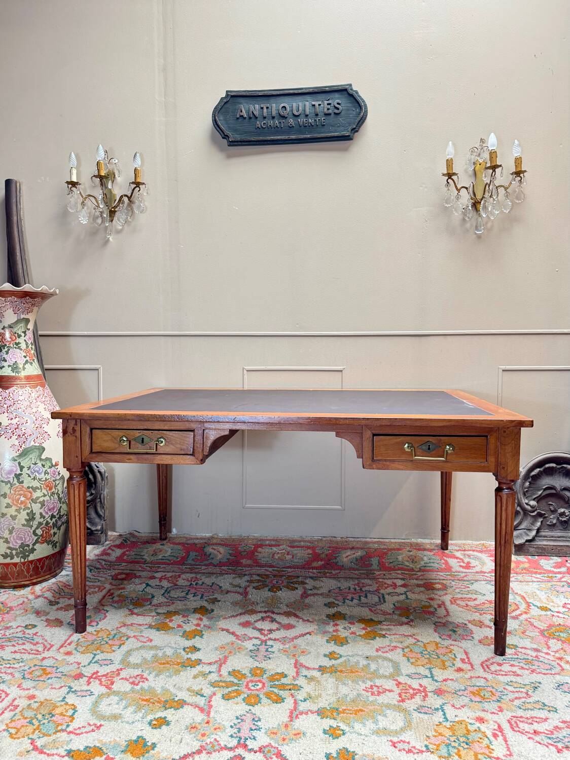 Mahogany desk in louis xvi style 19th century