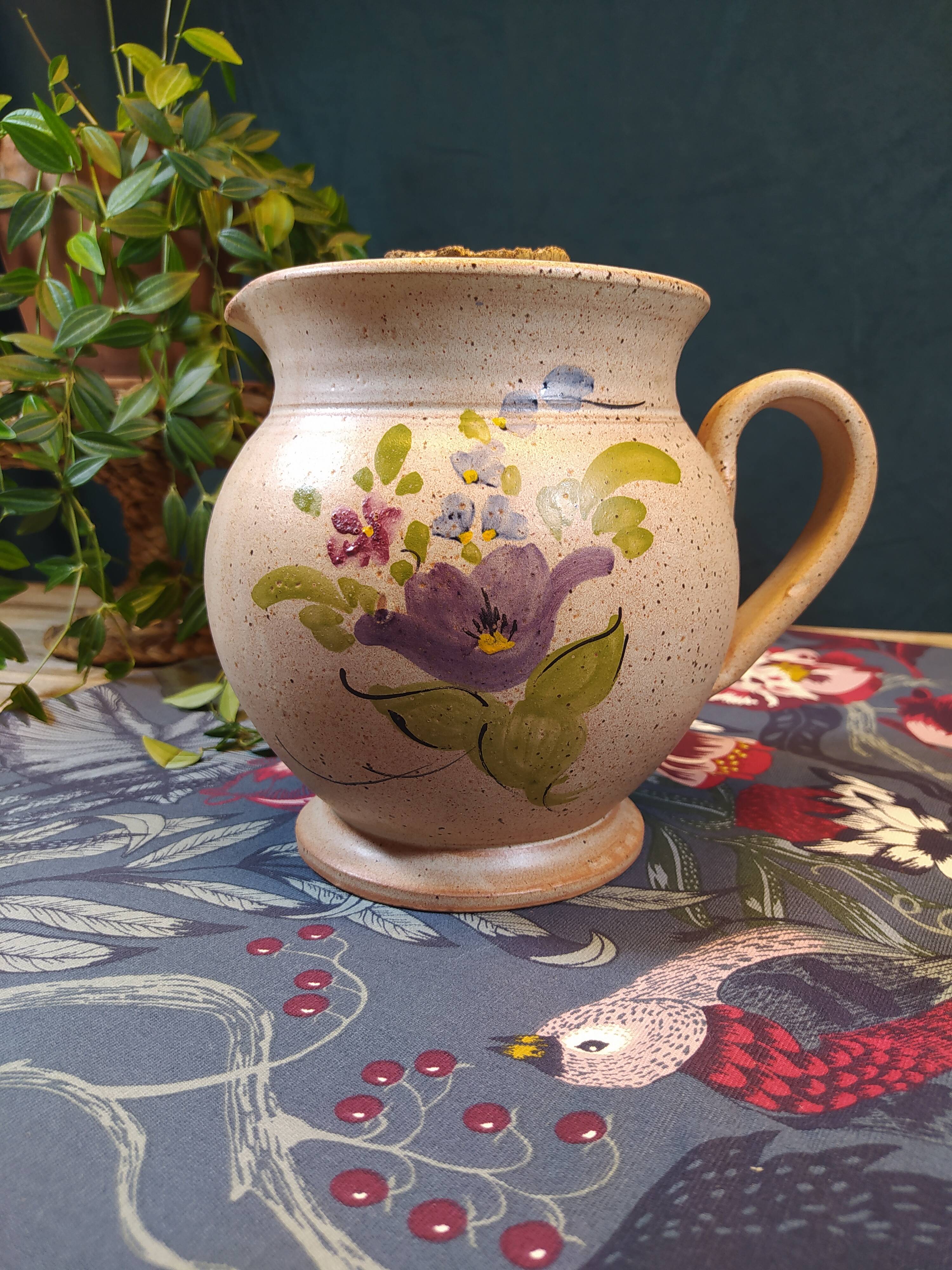 Vintage stoneware rosé pitcher