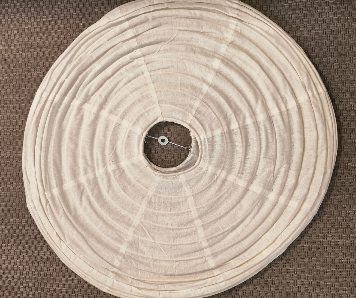 Fabric lampshade (linen) in the shape of a pear.