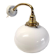 Brass and opaline gooseneck wall lamp – early twentieth century
