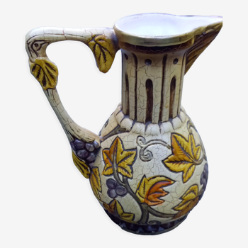 Decorated pitcher vase