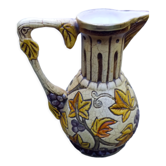 Decorated pitcher vase