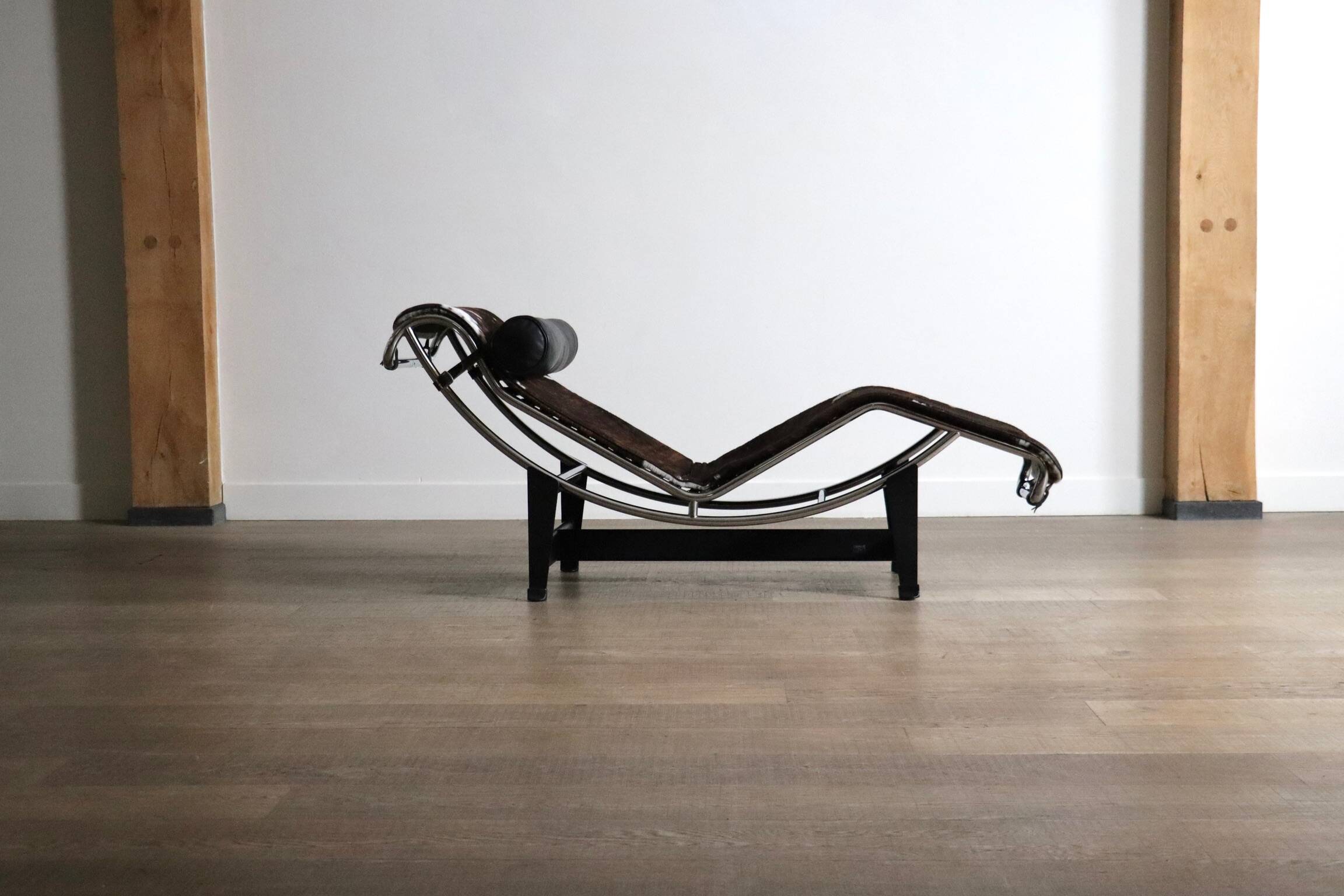 Cassina LC4 Chaise Longue In Ponyskin By Le Corbusier and Charlotte Perrian