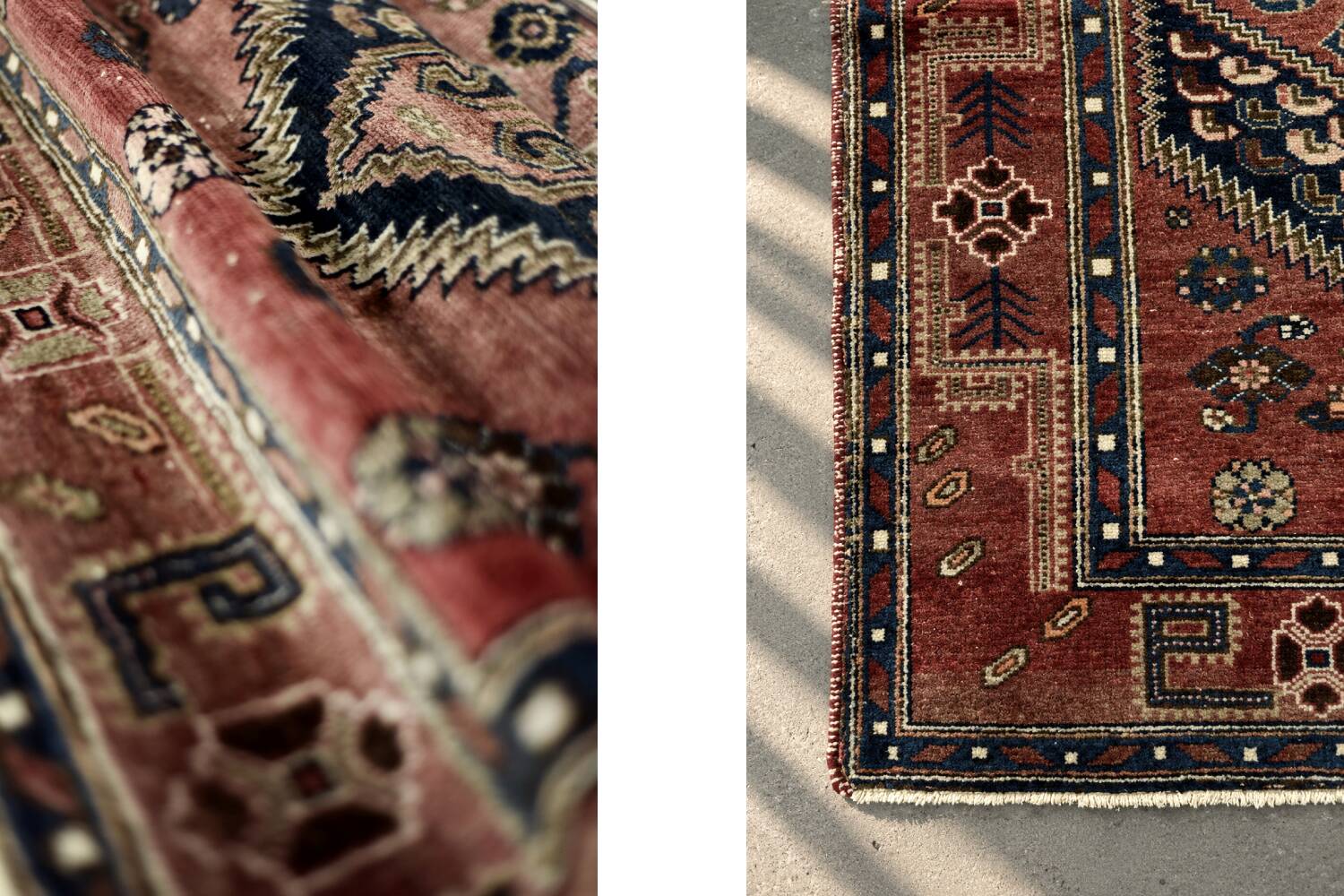 Vintage Hand-Woven Middle Eastern Oriental Hamadan Kamse Rug, 1960s