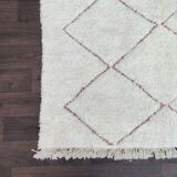 Tapis berbère beni ouarain losange rouge 170 X 250 cm