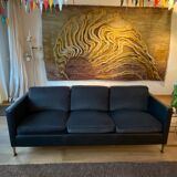 De sede black and grey sofa in leather and fabric