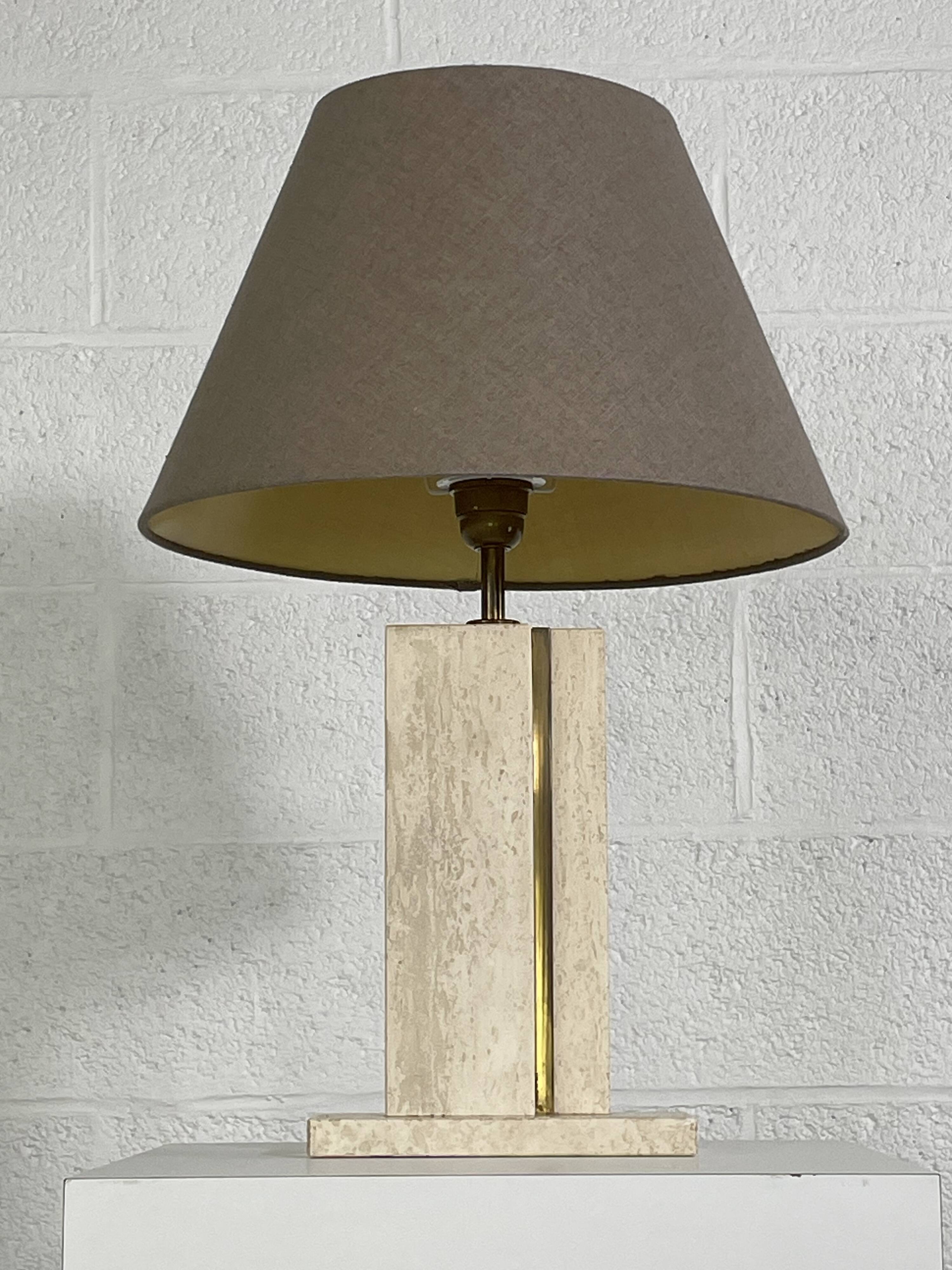 vintage marble and brass lamp