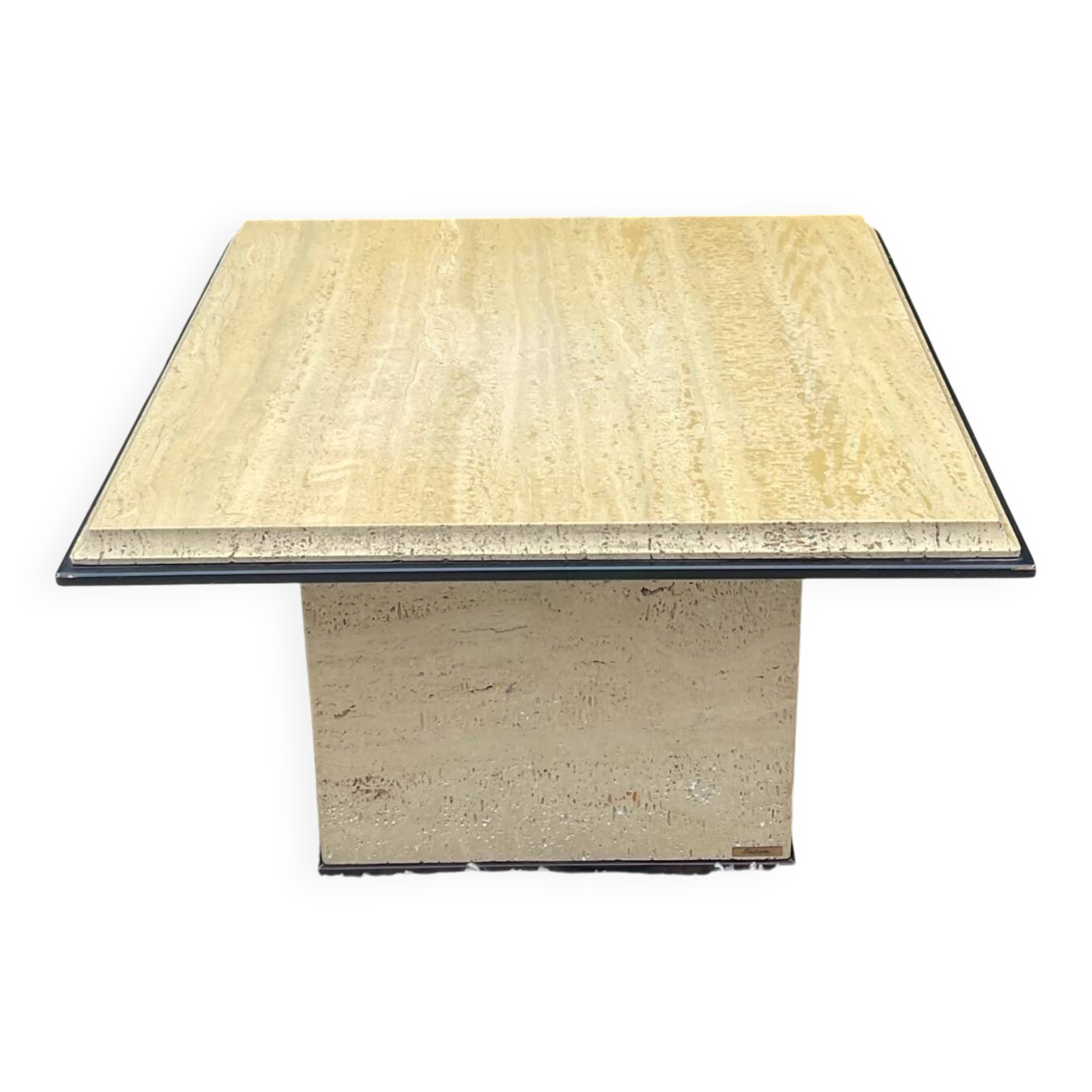1970s Fedam travertine coffee table