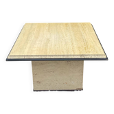 Table basse en travertin Fedam, années 70