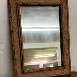 Rectangular rattan mirror