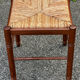 Paire de tabourets années 50 en bois et assise paillée