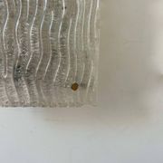 Pair of vintage sconces, molded frosted glass, Murano Italy 1970