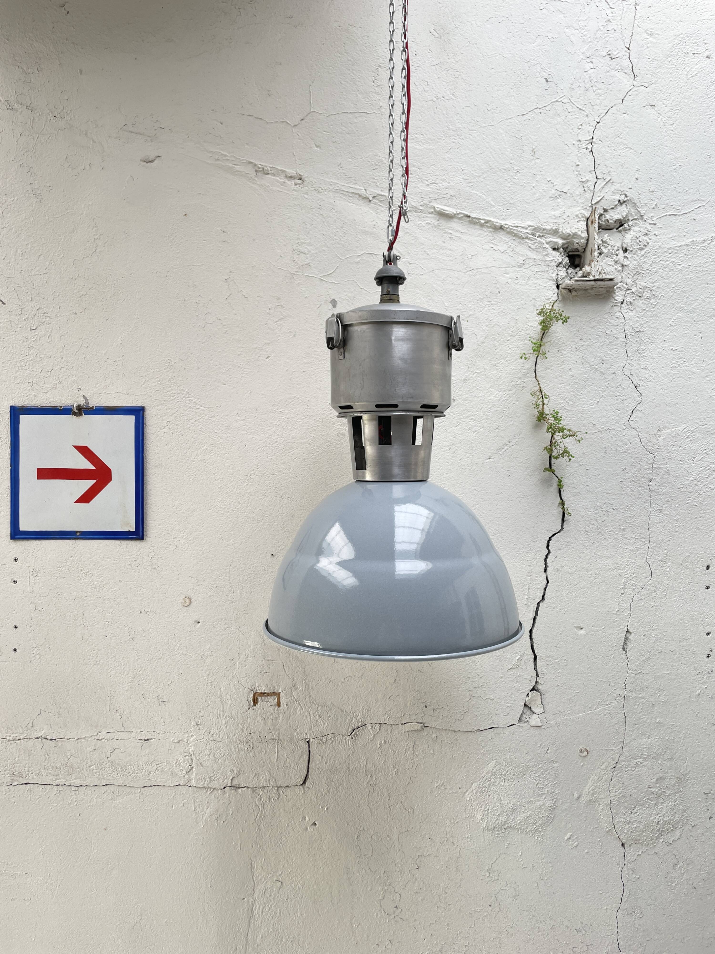 Pair of industrial lamps.