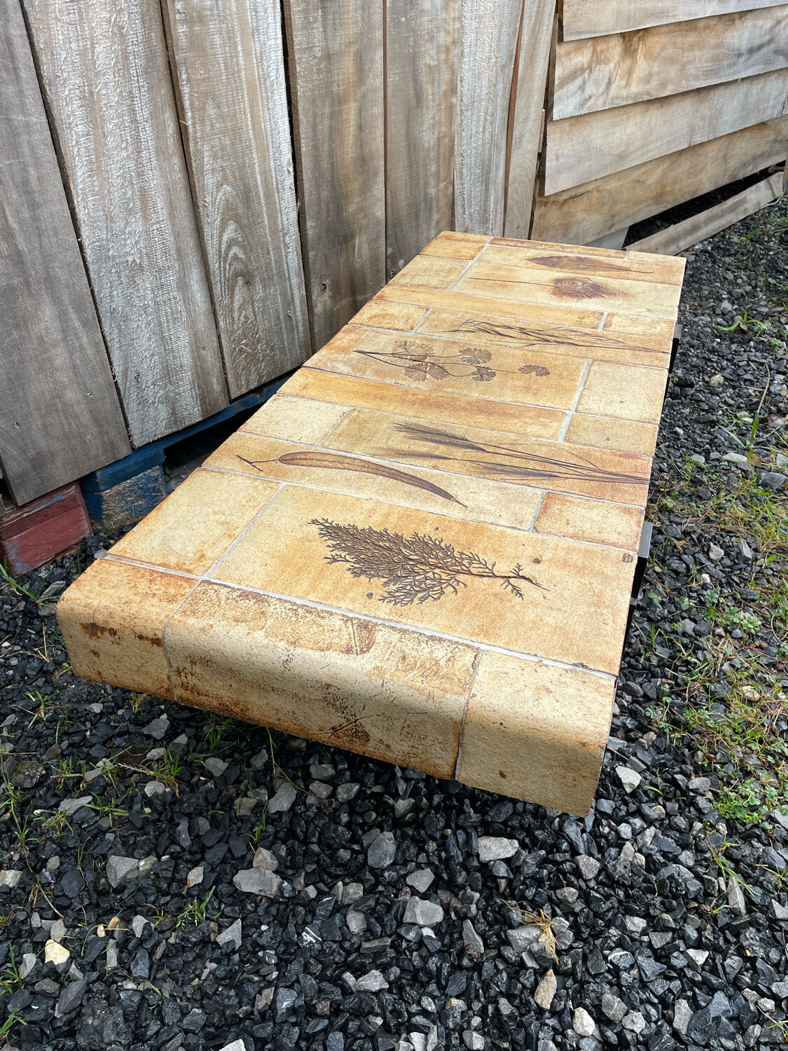 Vintage Vallauris ceramic coffee table Design Roger Capron