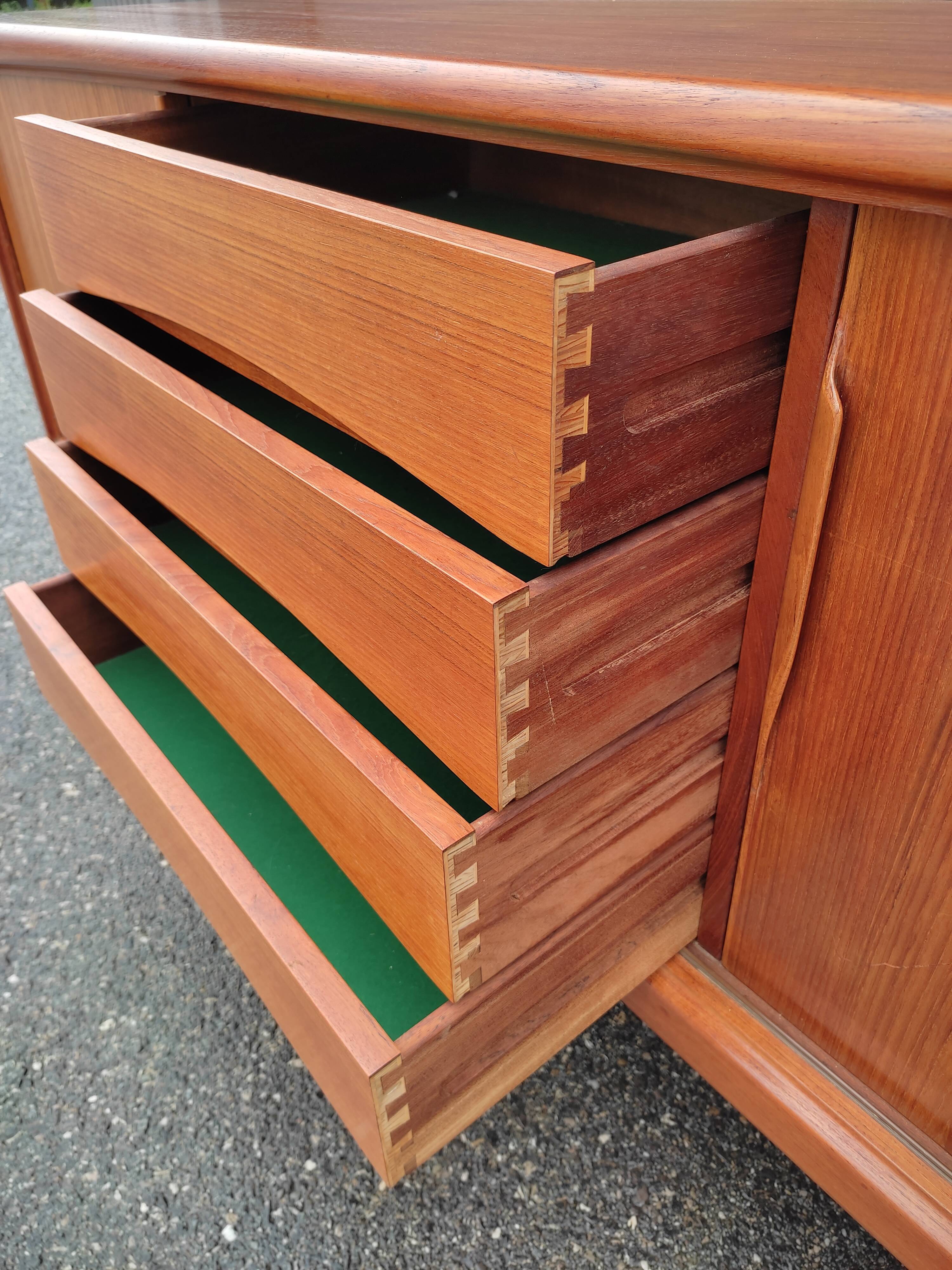 Scandinavian teak row by Axel Christensen for ACO Mobler