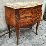 Chest of drawers 2 drawers Louis XV marquetry rosewood