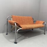 Chromed functionalist sofa by Viliam Chlebo, 1970´s, Czechoslovakia