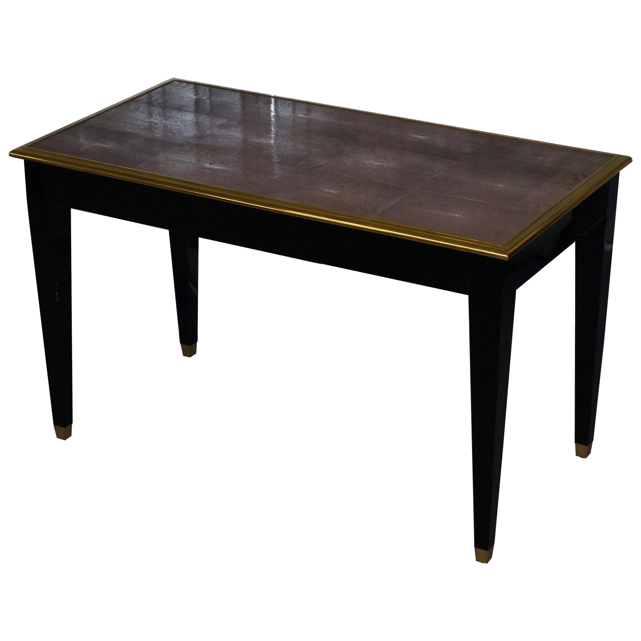 Shagreen Desk with Gold Metal, Modern Model