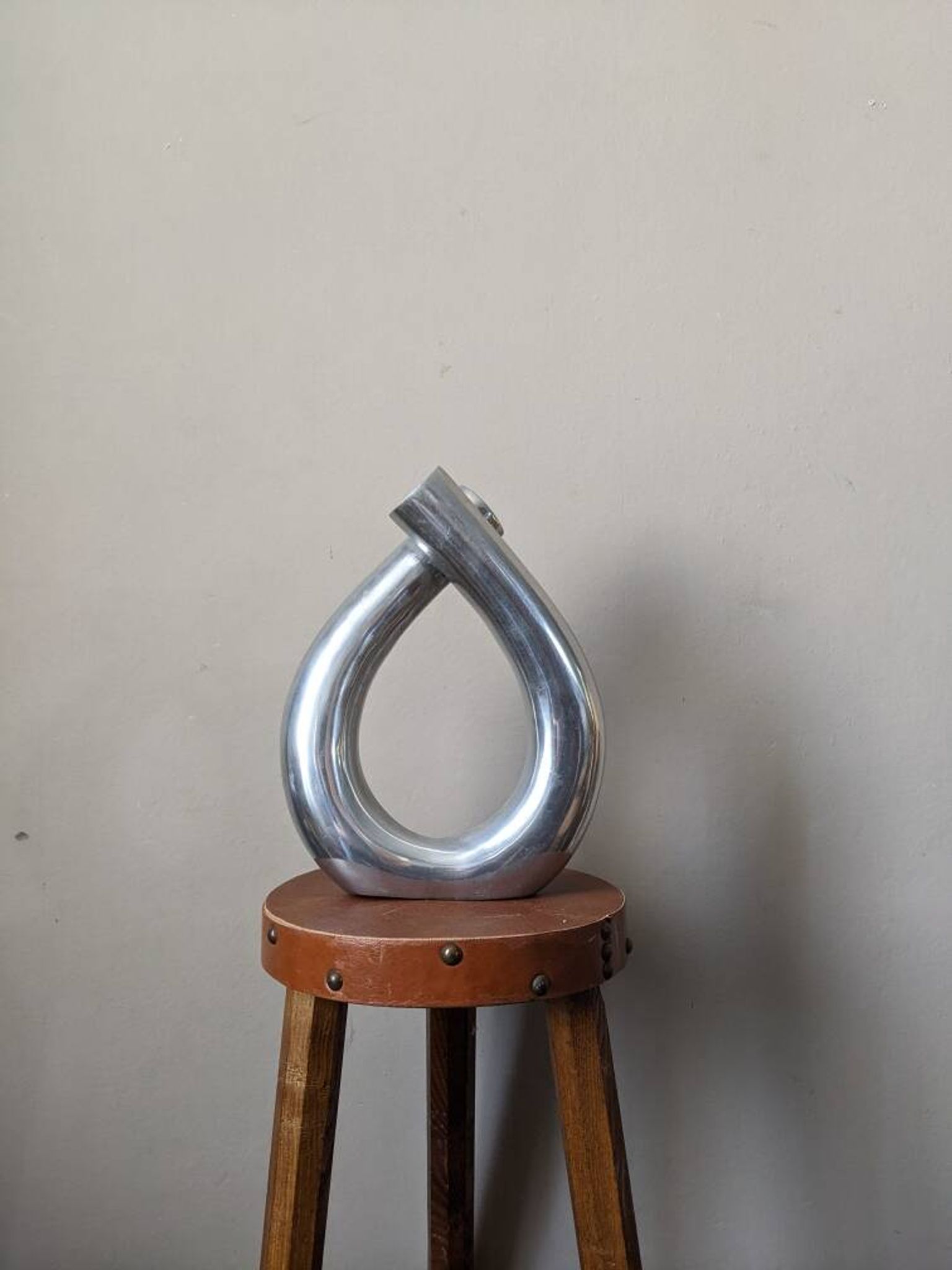 Contemporary minimalist design cast aluminum soliflore vase in silver