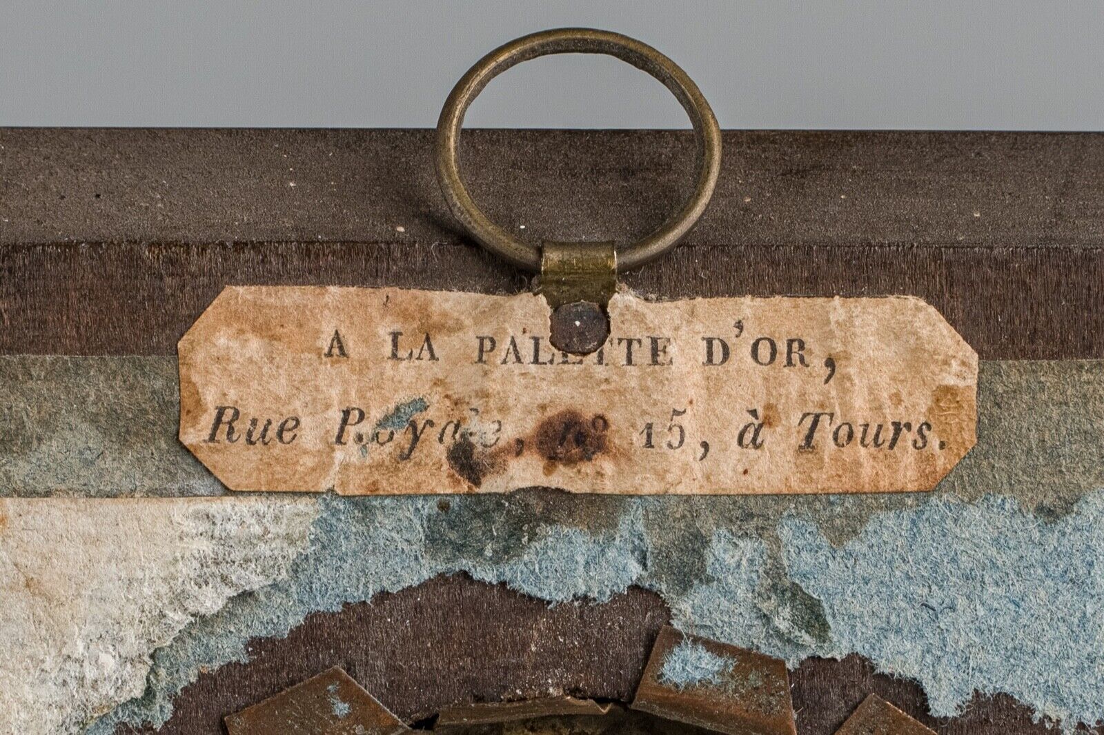 Miniature portrait of a woman in costume epoch louis xv frame wood