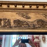 Empire style triptych mirror in gilded wood