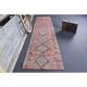 Vintage Turkish Oushak Handmade Wool Cotton Purple Runner Rug 89x375