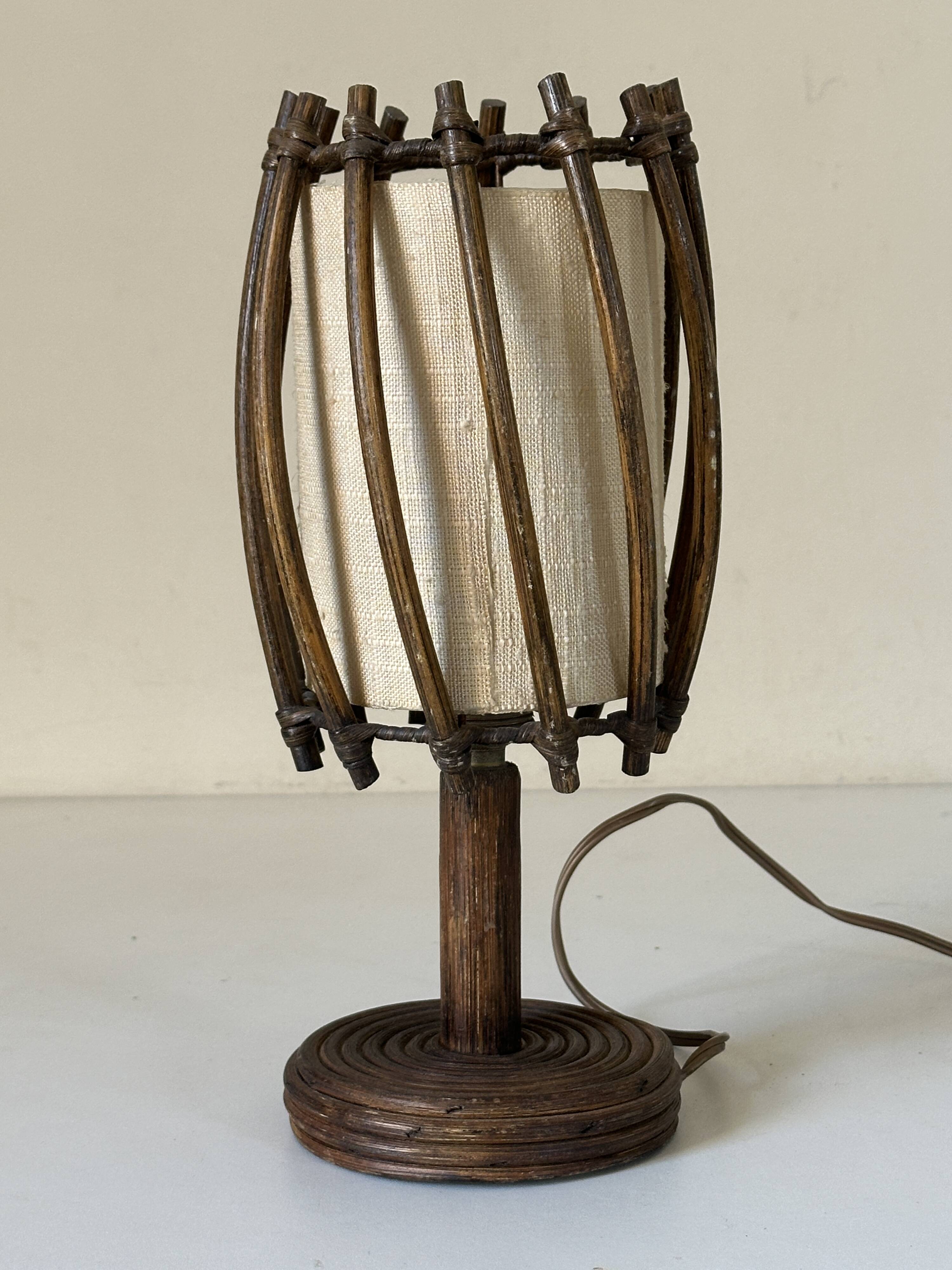 Vintage rattan lamp, 60s design