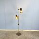 2-bulb floor lamp by Hustadt Leuchten, plastic spotlights on a brass pole, 1970s